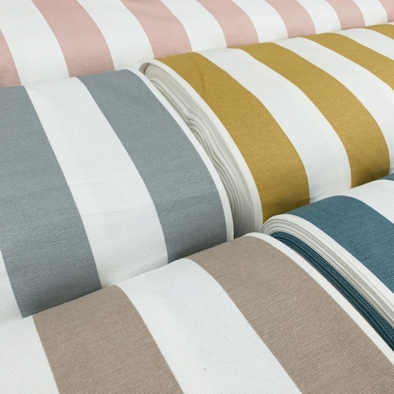 Stripe Curtain Fabric, Teal Upholstery Fabric