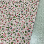 Pink Floral Fabric, Tiny Flower Fabric, Cotton Apparel Print Fabric