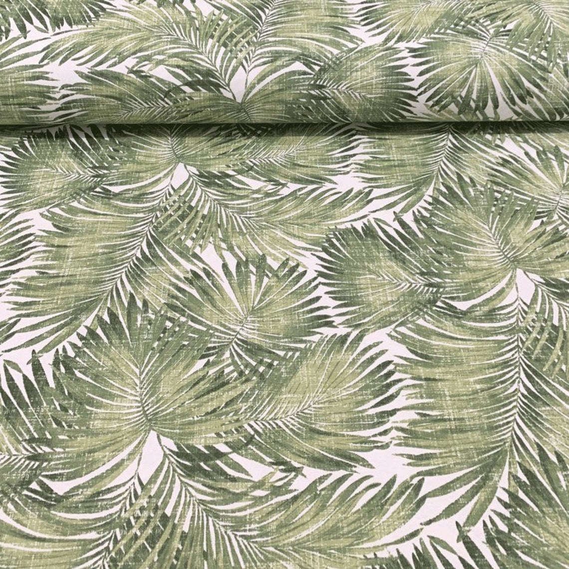 Tropical Fabric, Palm Leaves Fabric, Exotic Hawaiian Jungle Outdoor Fabric