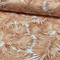 Tropical Upholstery Fabric, Black Palm Leaves Exotic Cotton Curtain Fabric