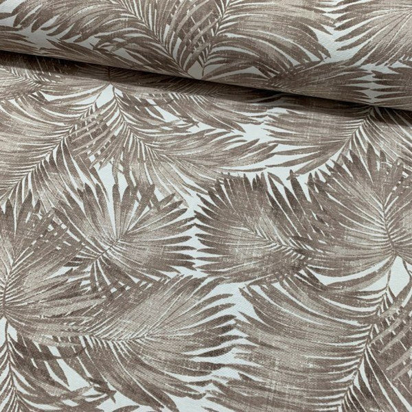 Brown palm leaves fabric for upholstery and curtain projects.